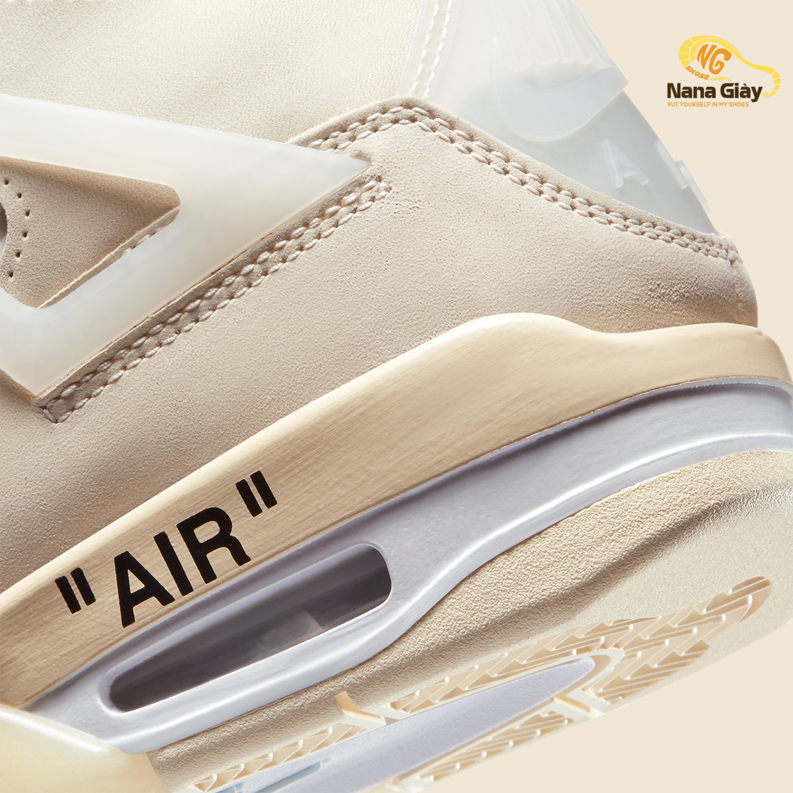 Nike Air Jordan 4 Retro Off-White Sail Like Auth